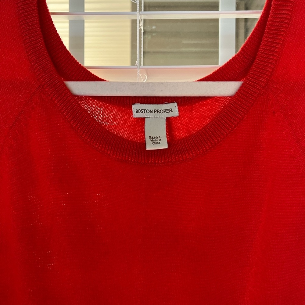 Boston Proper Red Women's Silk and Cashmere Dress